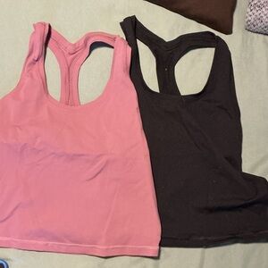 Free spirit outlet Pink and Black Racerback Tank Tops